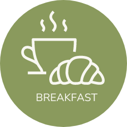 Icon indicating that breakfast is included in this Hidden Tracks Cycling tour