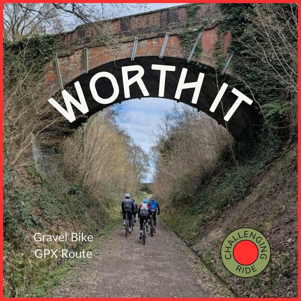 Group of Gravel riders cycling along the Worth Way on Hidden Tracks Cycling's Worth it GPX Route