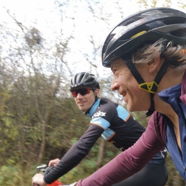 Pair of cyclists en route to  Fort Reigate as found on Hidden Tracks Fort Reigate GPX bike route