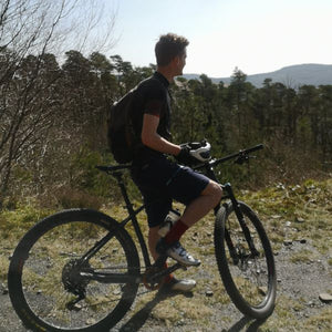 Mountian bike looking over the mountain s in Afan Wales