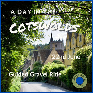 A picturesque Cotswold village with a church spire, inviting you to join a guided gravel bike ride from London. A great Sunday Gravel adventure in the Cotswolds