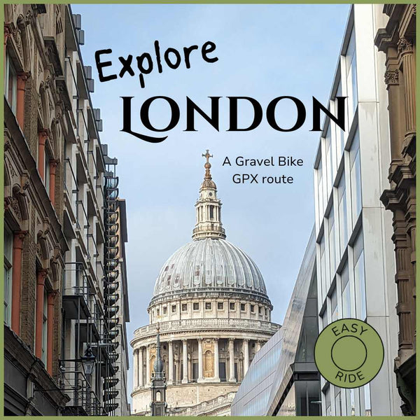 The Dome of St Paul's as seen from Watling Street on a Hidden Tracks Cycling Gravel bike GPXroute around London