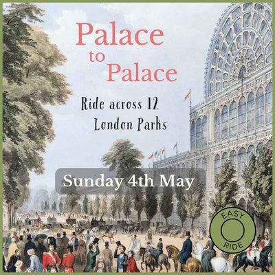 Drawing of Crystal Palace when it opened as seen on Hidden tracks Cycling's Palace to Palace bike ride across London from Ally Pally to Crystal Palace 