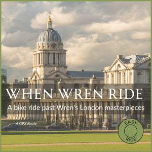 Cyclists ride past the Royal Naval College in Greenwich on the When Wren Ride London GPX cycling route exploring Sir Christopher Wren’s architectural masterpieces