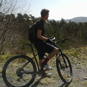 Mountian bike looking over the mountain s in Afan Wales 